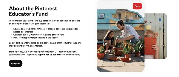 Pinterest Educators Fund