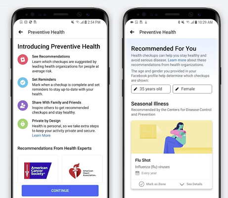 Facebook Preventive Health