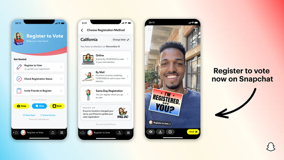 Snapchat voter registration
