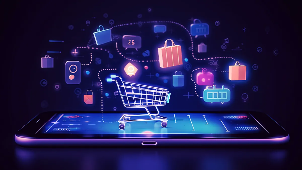 Concept of online shopping technology digital payment.