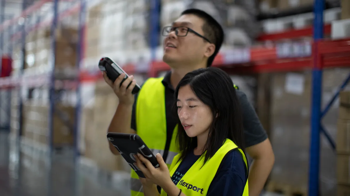 Flexport workers at a warehouse in Shenzhen.