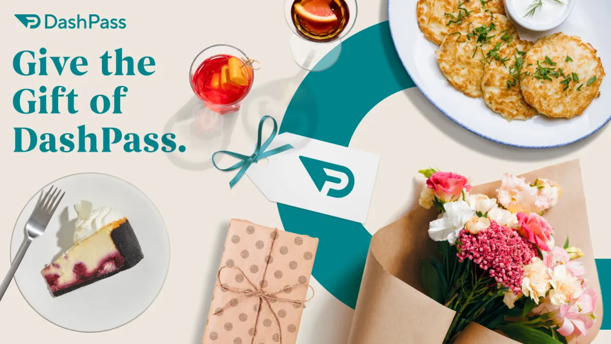 A promotional image for DoorDash's DashPass holiday promotion