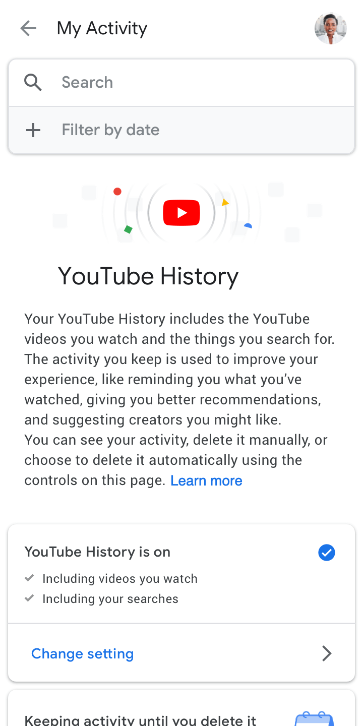 YouTube auto-delete history