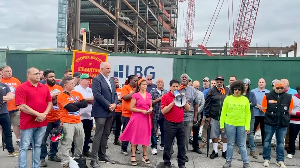 The protestors outside of Wildflower Studios construction project.