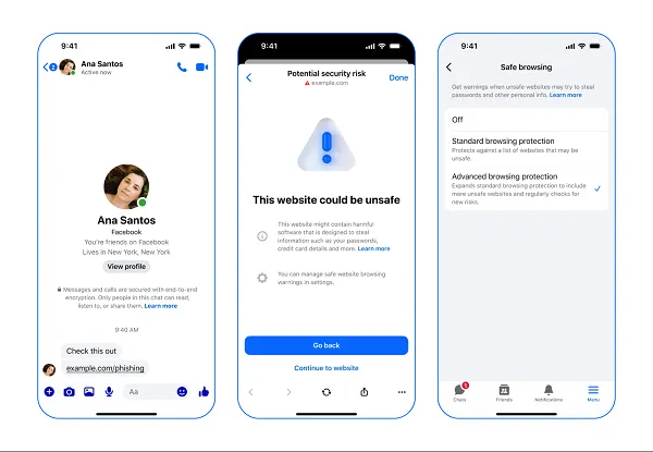 Meta advanced protection in Messenger