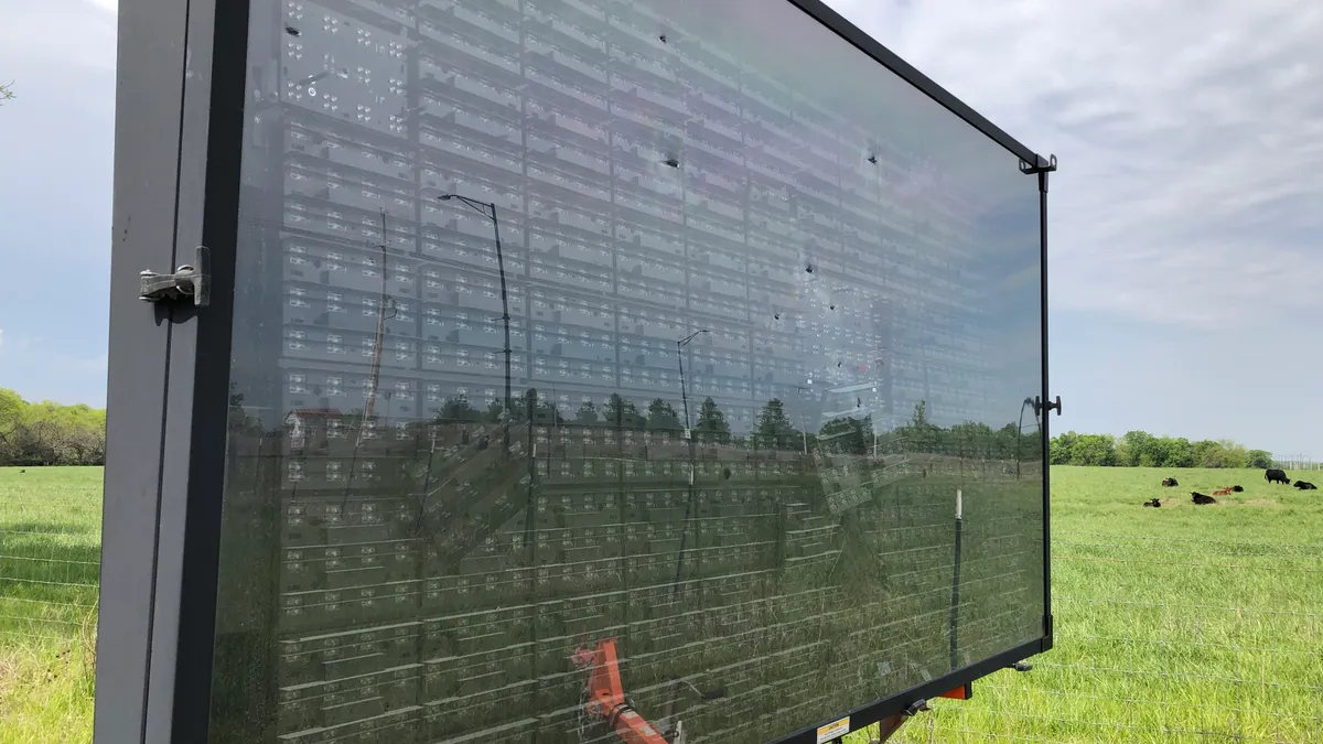 Vandals shot a construction sign at a controversial development near Kansas City.