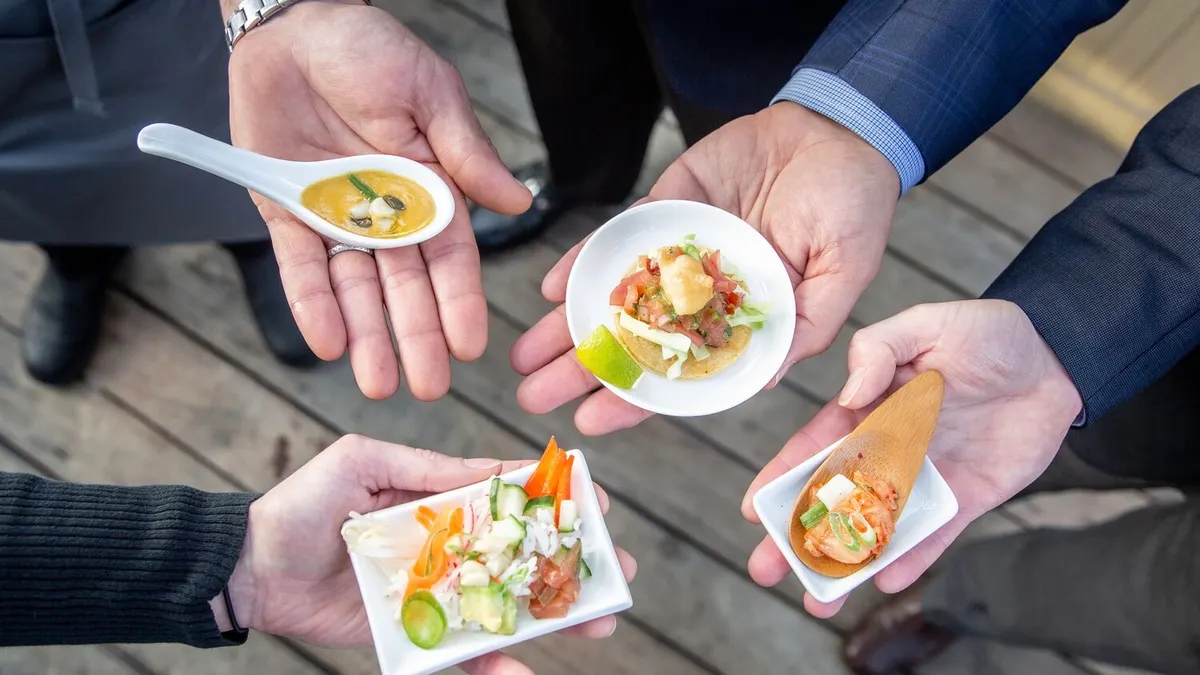 Chefs used BlueNalu's cell-based yellowtail in a variety of seafood preparations in a demo in December 2019.