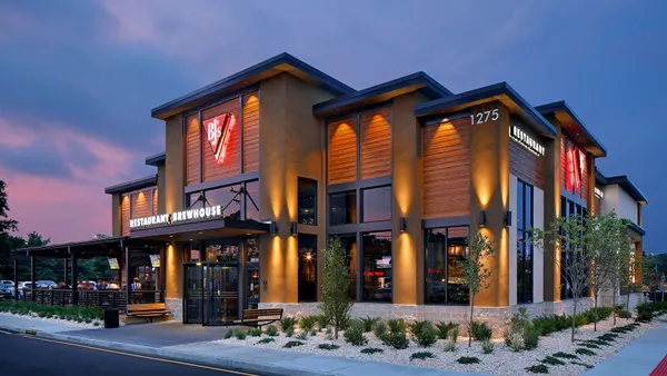 An image of a brown building with BJ's logo.