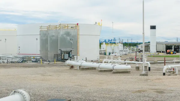 Oil storage tanks at the Sunoco LP Fuel Supply Terminal