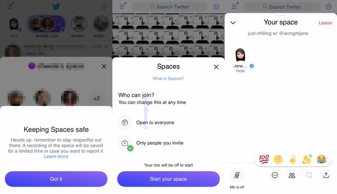 Twitter Spaces private