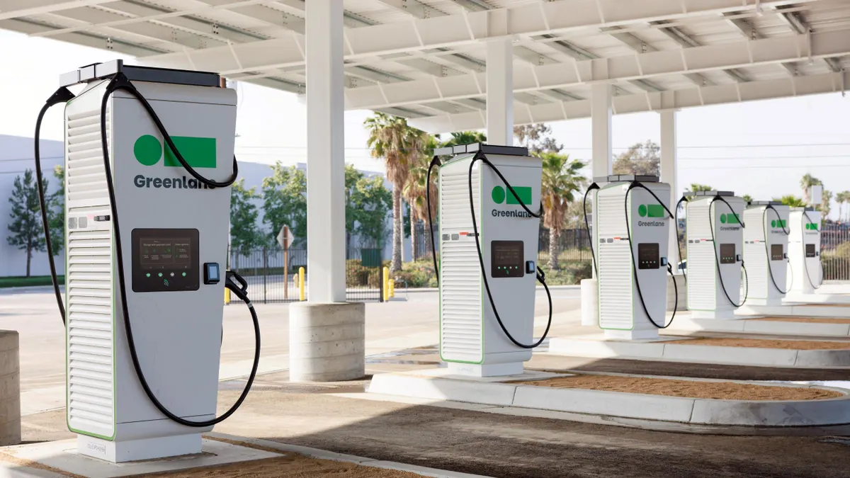 A set of EV chargers.