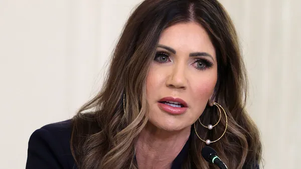 A close-up shot of Kristi Noem.