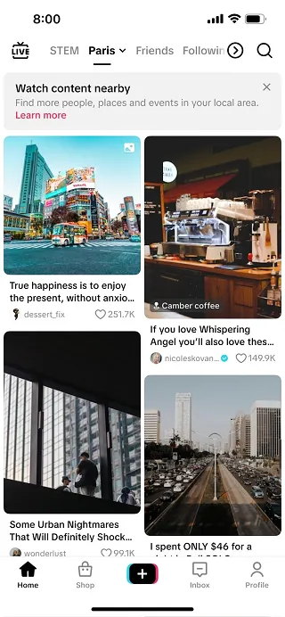 TikTok nearby