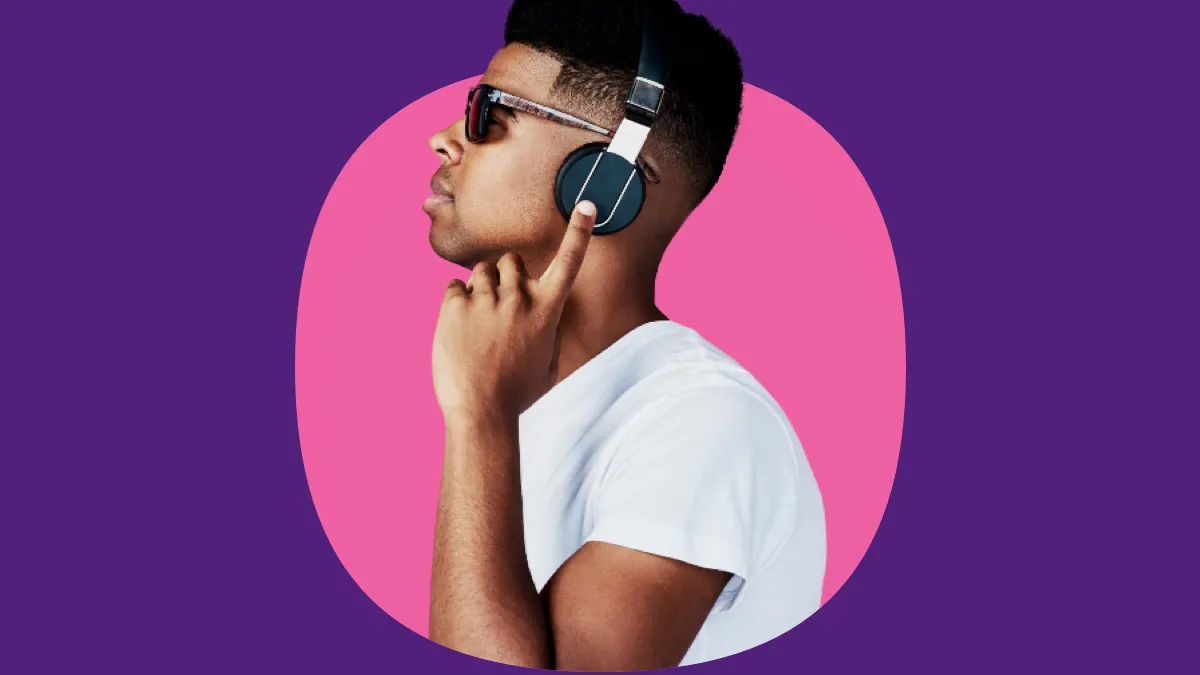 Man wearing headphones