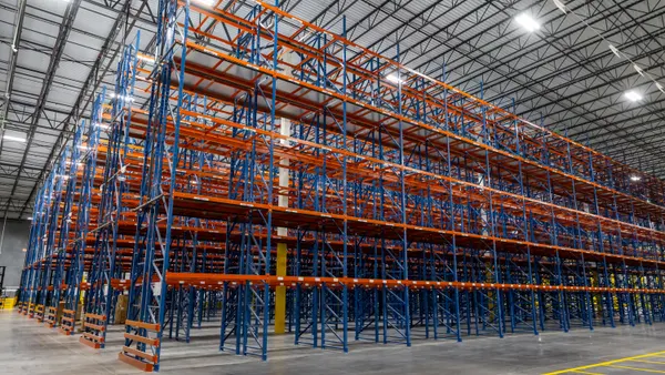 Pallet structure inside of a warehouse