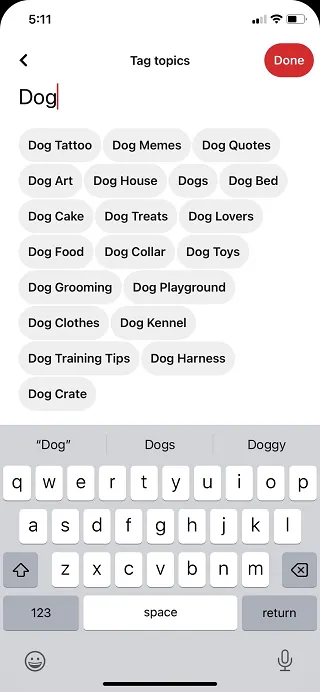 Pinterest tags