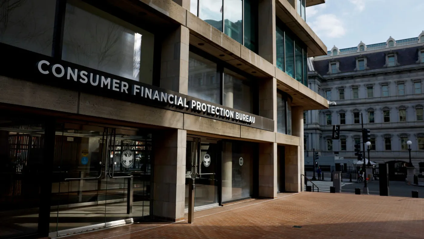 consumer financial protection bureau sign on building