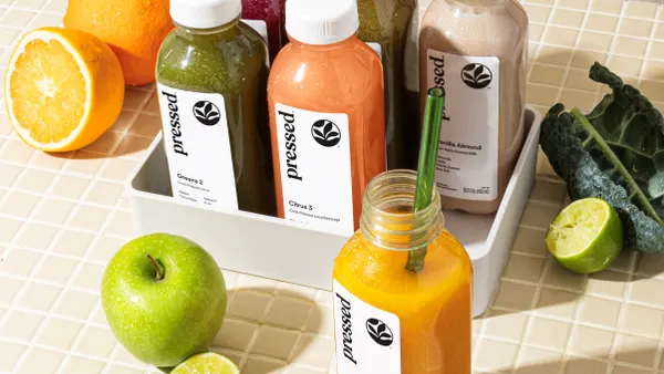 An image of cold-press juices from Pressed Juicery