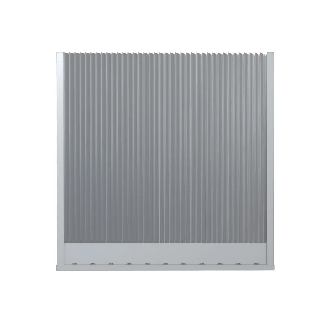 A weather louver, or debris filter used in air conditioners.