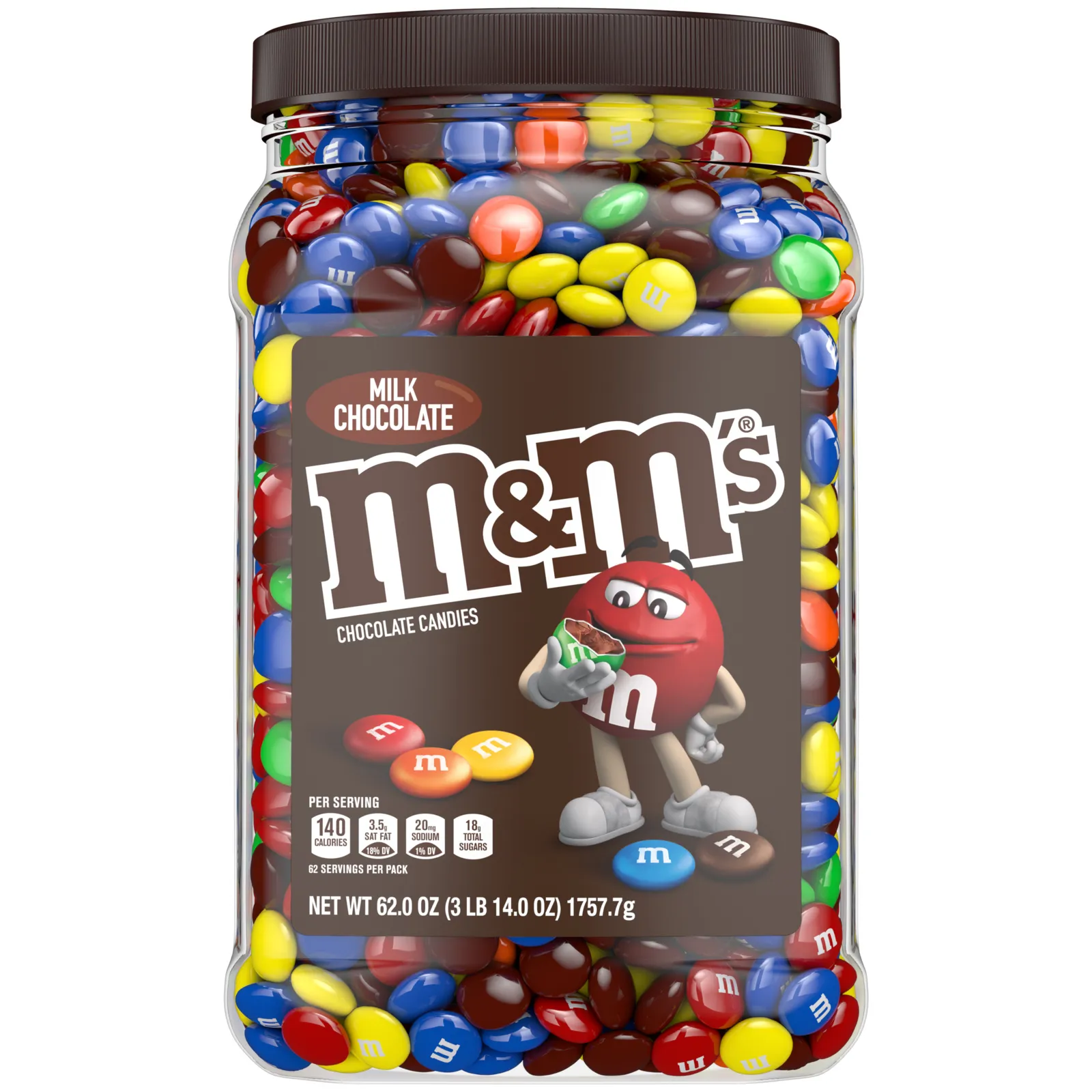 Mars M&M’S candy jars made with 15% post-consumer resin.