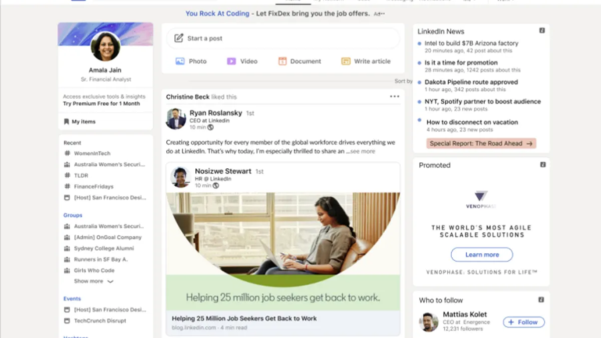 LinkedIn new look