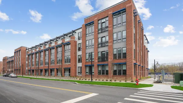 Brick apartment building