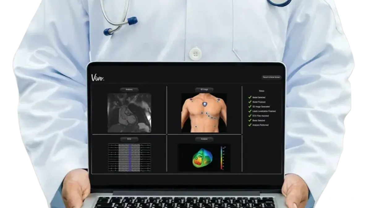 The catheter precision system on a laptop