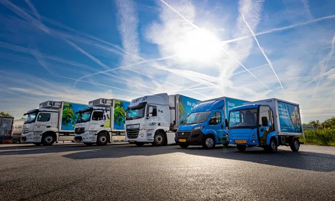 A fleet of delivery vehicles.