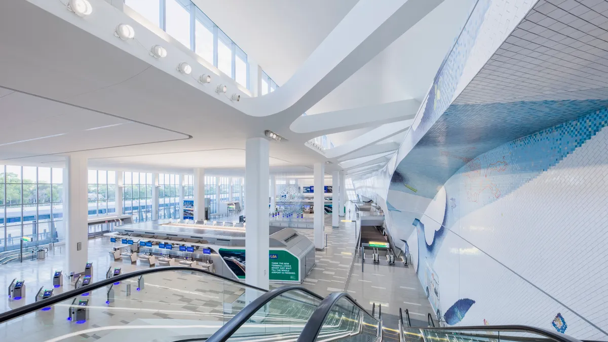 An overview of LaGuardia's departures hall