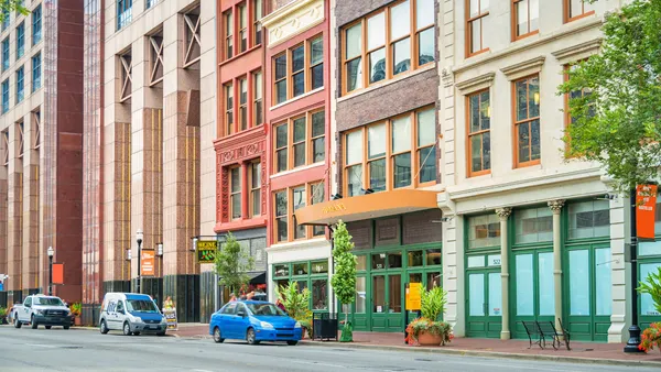 Ornate facades in downtown Louisville Kentucky USA