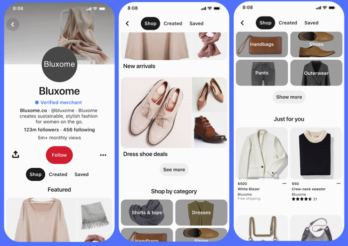 Pinterest Merchant profiles