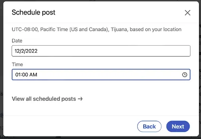 LinkedIn post scheduling