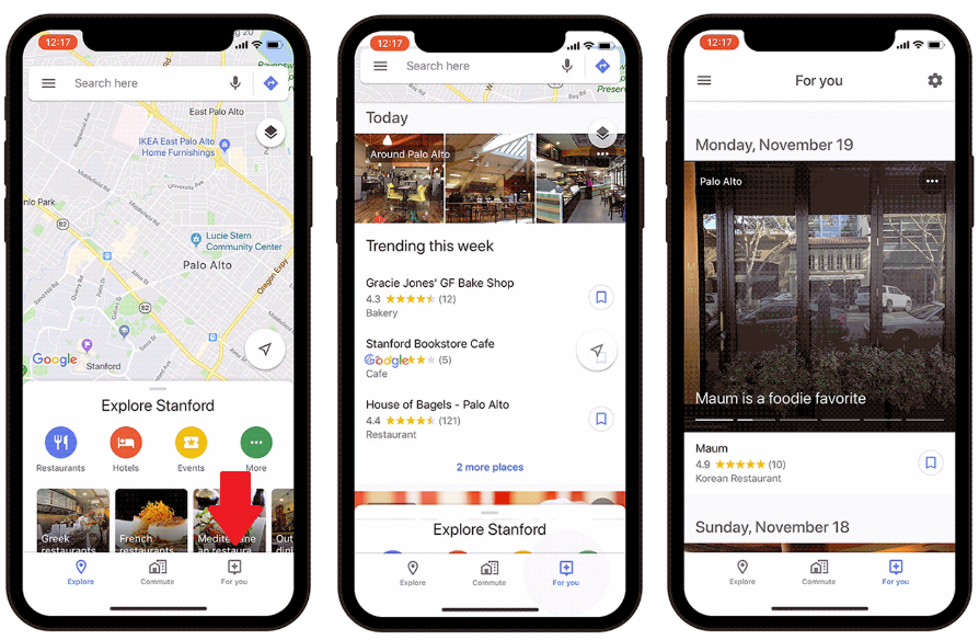 Google 'For You' in Google Maps