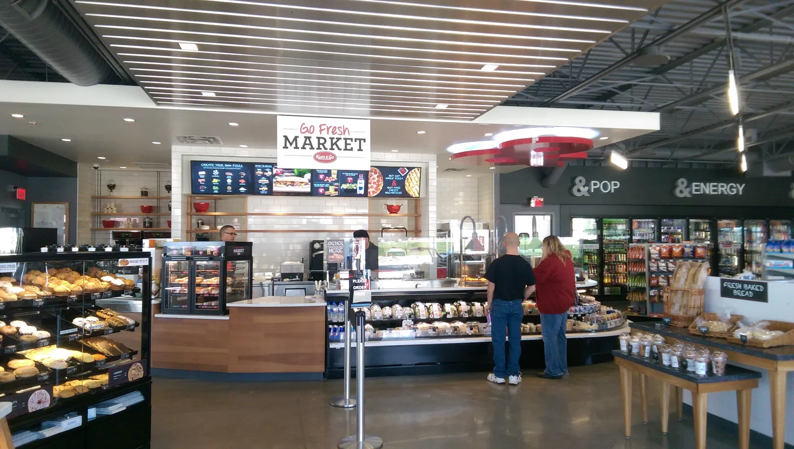 A photo of the interior of a Kum &amp; Go Marketplace store.