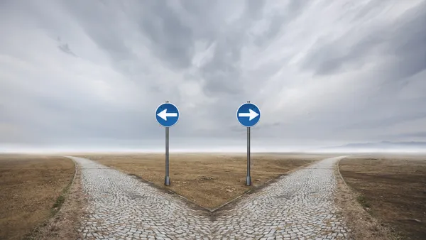 Two roads split