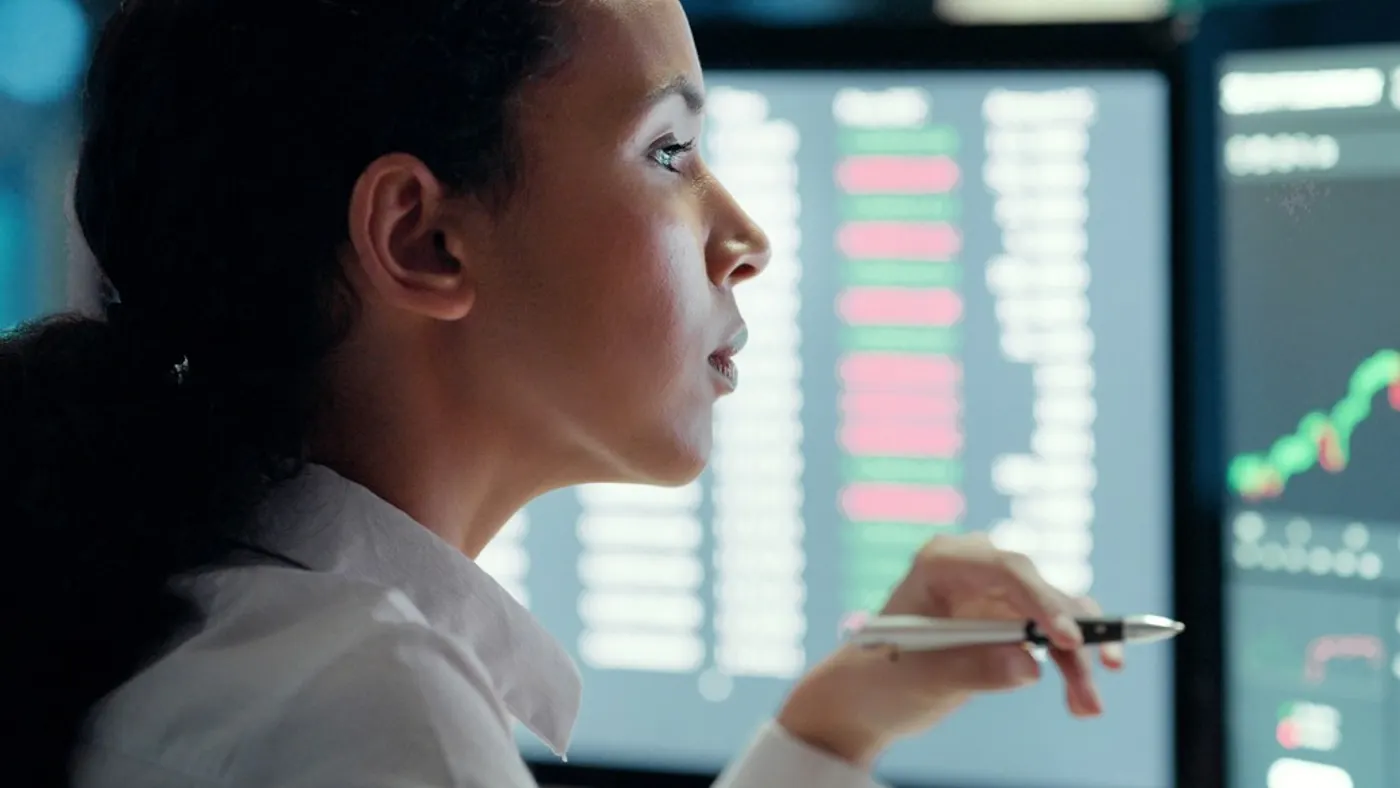 A person looking at analytics.