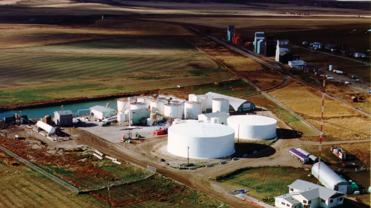 A fertilizer manufacturing facility is seen