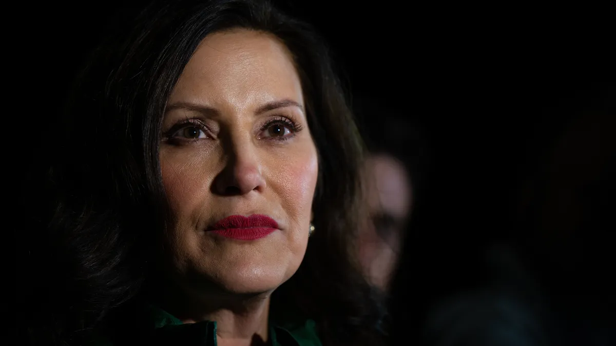 A headshot photo of Michigan Gov. Gretchen Whitmer.