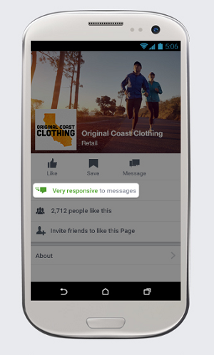 Facebook messaging responsiveness