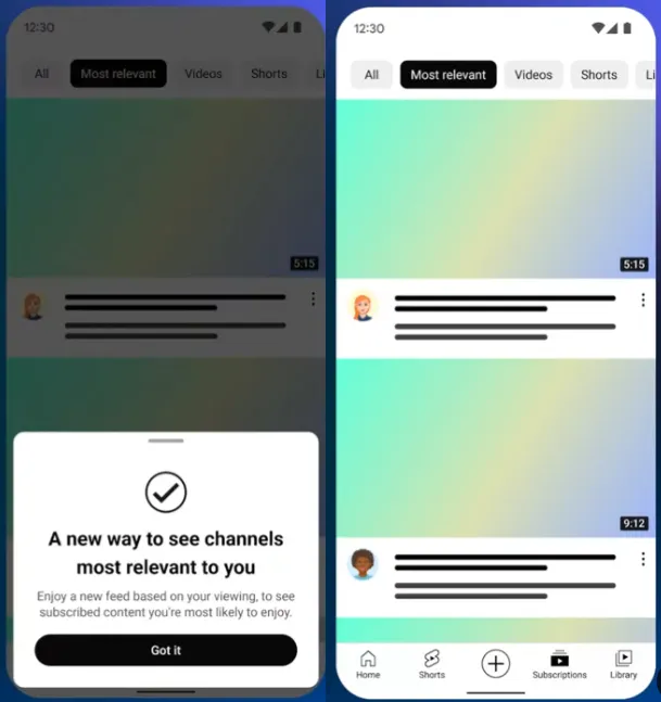 YouTube subscriptions sorting