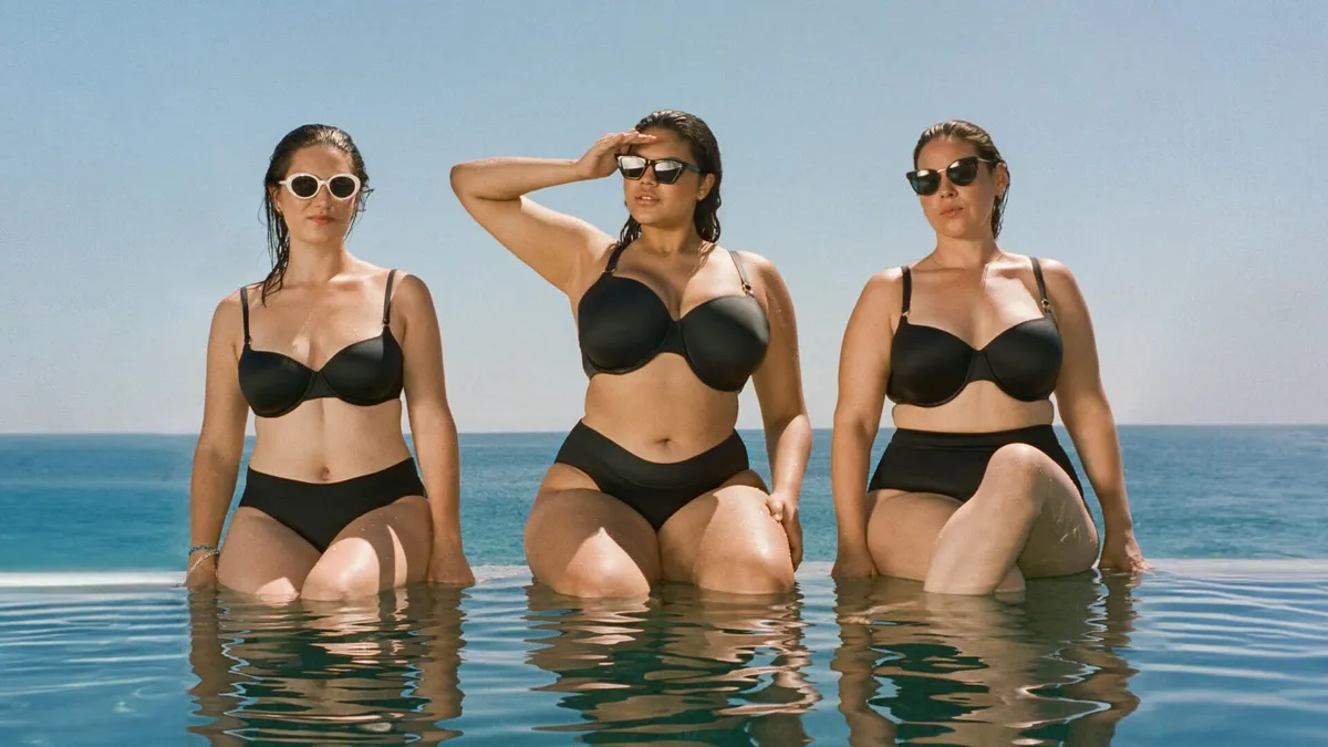 Three people wearing ThirdLove swimwear