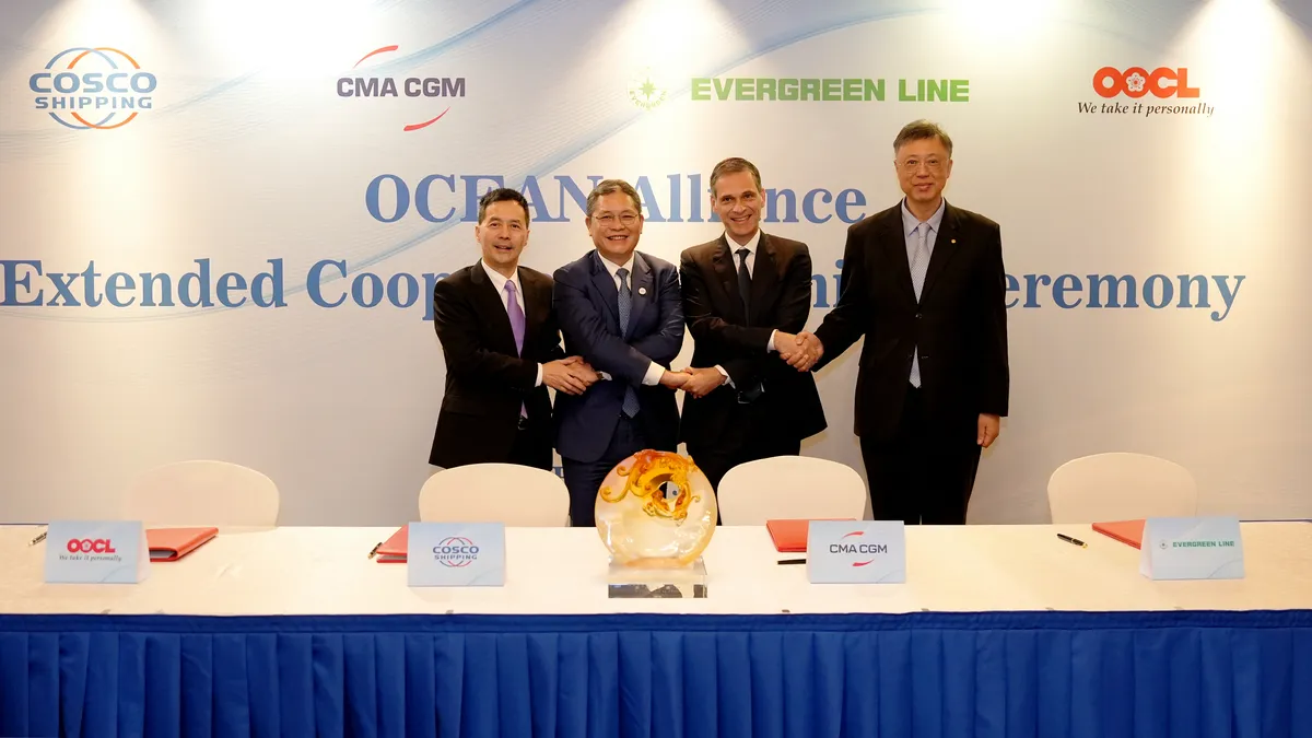 Founding members from CMA CGM, Evergreen, COSCO and OOCL extend operational agreement, OCEAN Alliance.