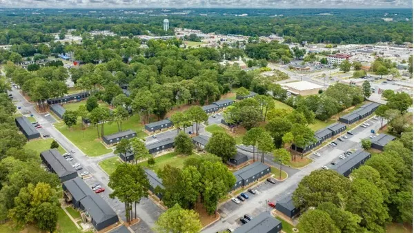 Aerial view of apartment property