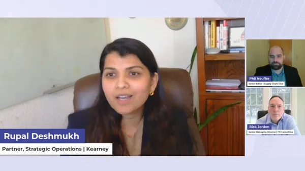 Panelists speak in an online event.