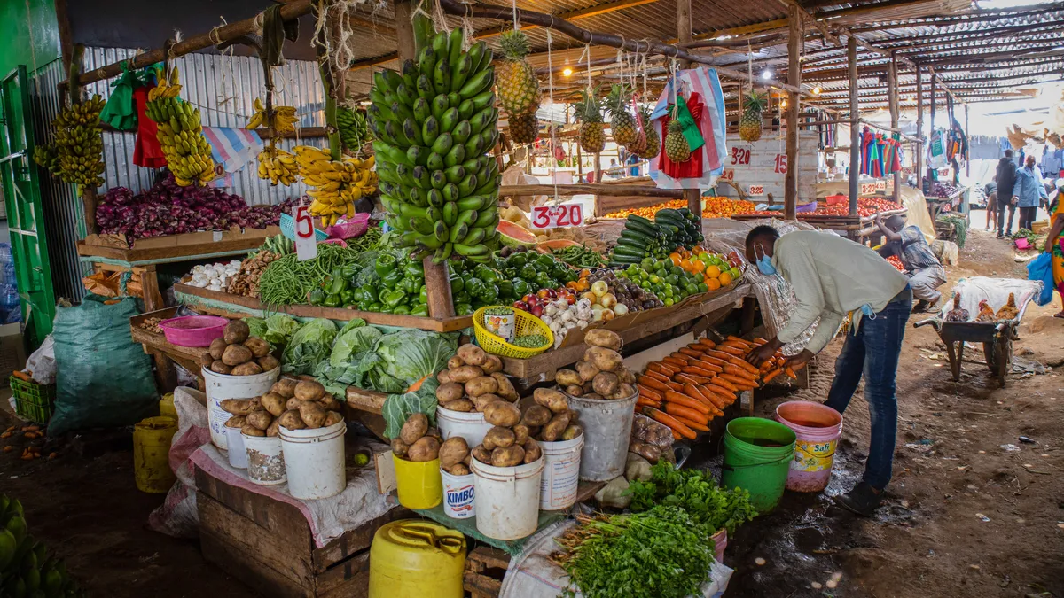 Man standing at food market