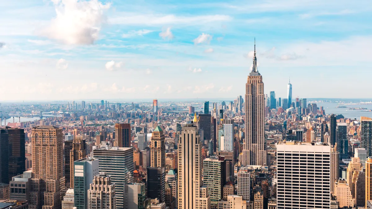 Aerial view of New York City.