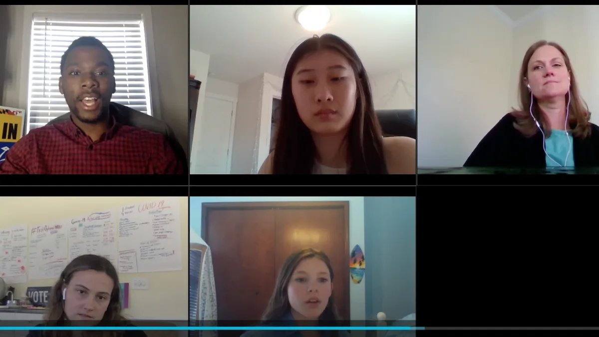 Members of Student Voice organization on a video call