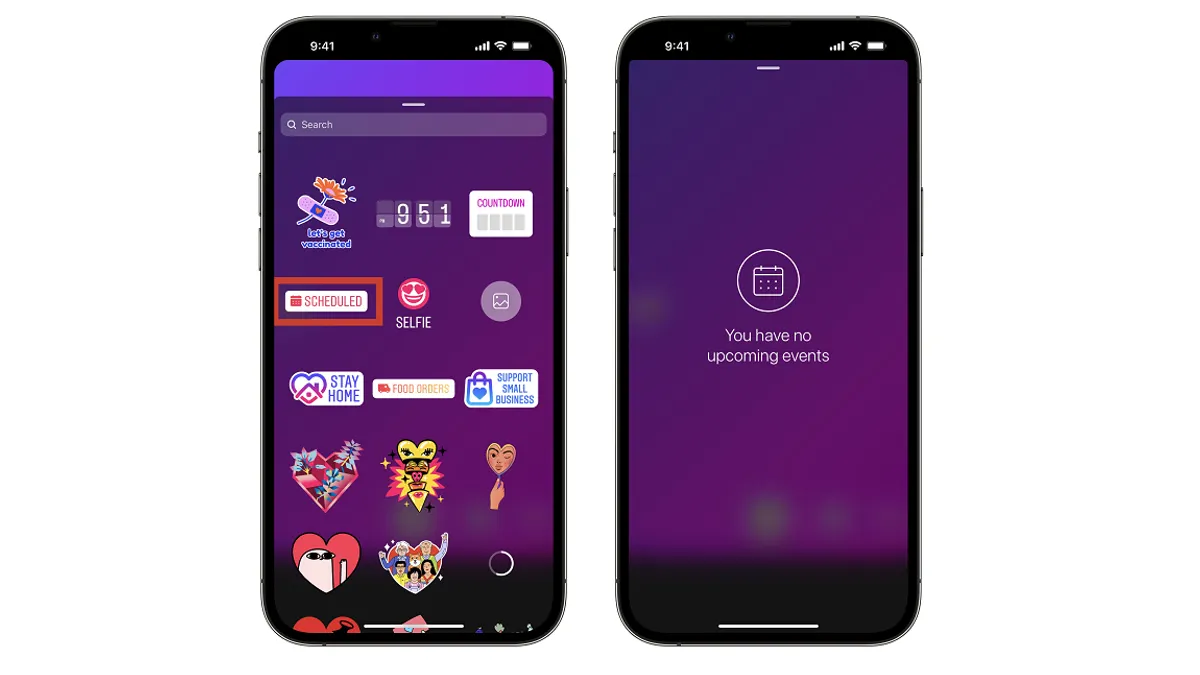 Instagram Scheduled sticker