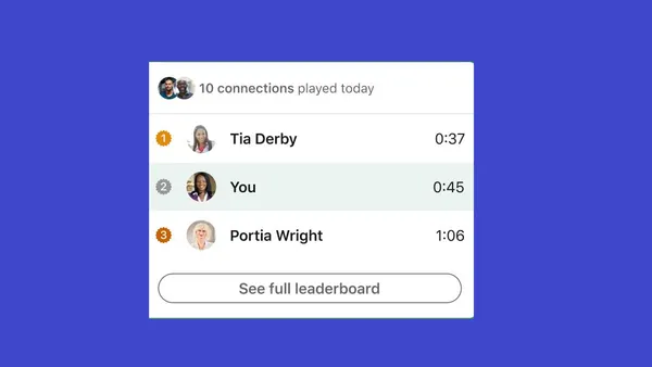 LinkedIn games leaderboards