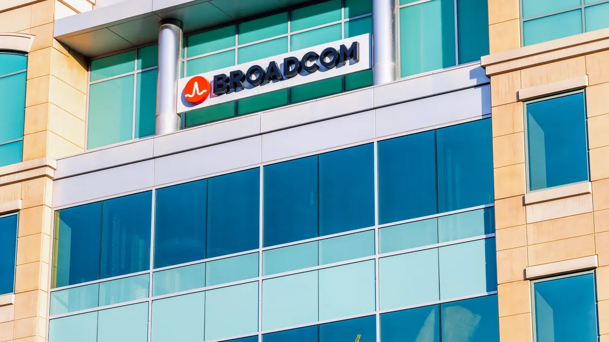 Broadcom's Silicon Valley office building in Sunnyvale, CA on Dec. 2, 2019.